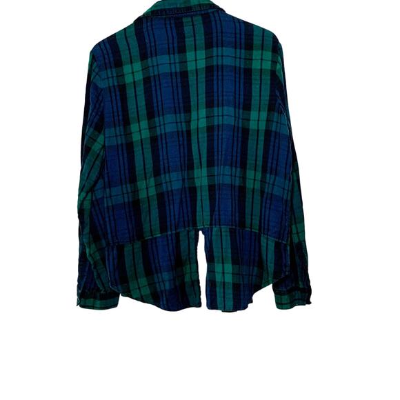 Button up Flannel Shirt Cotton On Blue Green - Picture 4 of 6
